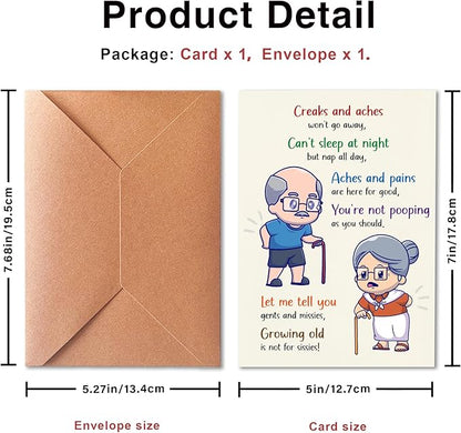 Funny Happy Birthday Card, Humorous Birthday Card, Funny Birthday Card For Him, 50th 60th 70th 80th 90th Birthday Card, Birthday Card Suitable For Grandpa and Grandma