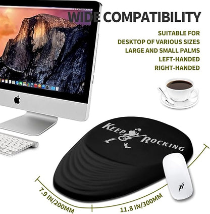 Hokafenle Ergonomic Mouse Pad Wrist Support, Terraced Slope Carpal Tunnel Wrist Pad for Mouse with Unibody Memory Foam, Wrist Rest Pain Relief Mousepad (Rocking, 11.8x7.9 in)