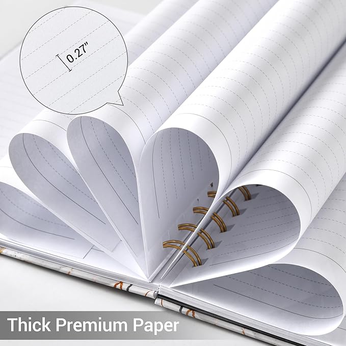 Ruled Journal/Notebook - Lined Journal with Premium Thick Paper, College Notebook/Journal, 8.5" X 6" with Exquisite Inner Pocket, Strong Twin-Wire Binding, Waterproof Hardcover for Office, School