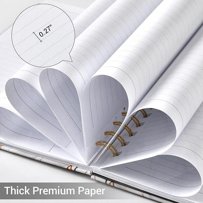 Ruled Journal/Notebook - Lined Journal with Premium Thick Paper, College Notebook/Journal, 8.5" X 6" with Exquisite Inner Pocket, Strong Twin-Wire Binding, Waterproof Hardcover for Office, School