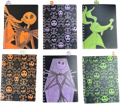 Innovative Designs Nightmare Before Christmas Tab Journal Notebook, Spiral Bound, 144 Lined Pages, 8 x 7 inches, Black