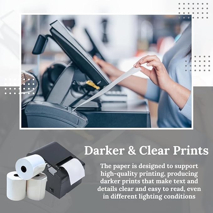 3" x 150' 1-Ply Bond Receipt Paper Rolls - For Kitchen Printers-TMU200 SRP275 Star SP700 - Darker & Clearer Prints - Efficiently for Kitchen Tickets & Order Receipts (12 Rolls)