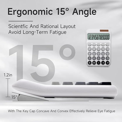 Desk Calculator,12 Digits, Large LCD Display,Big Buttons,Solar and Battery Dual Power Desktop Calculators,Cute and Aesthetic,Suitable for Office and Study (Ombre Gray, M)