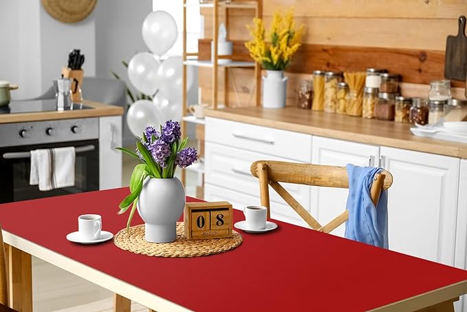 Boutilon Leather Desk Pad 47"x 24" Non-Slip Mouse Pad,Business Desk Pad,Extended Table Protector for Keyboard and Mouse,Desk Writing Pad for Office Home Working Decor (XXXL-Red)