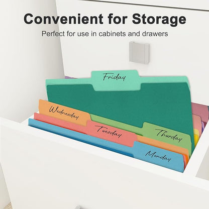 ViVin File Folder, 100 Pack Colored File Folders with 1/3-Cut Tabs, Fits 8.5 * 11 Letter Size Paper, Manilla Folders for Home Office School Documents(Multicolored)