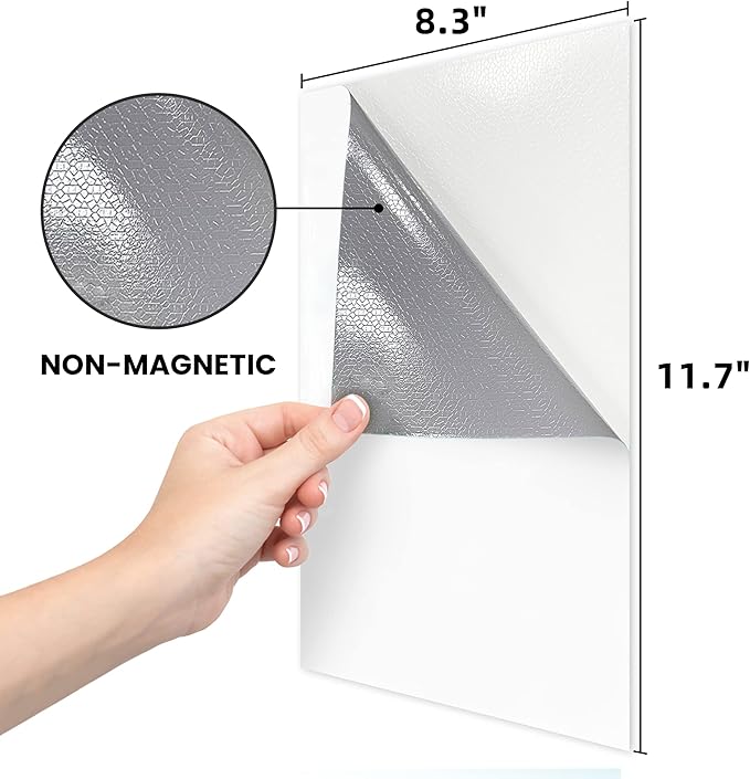 Dry Erase Board Sticker-Whiteboard Stickers-8.27''x11.69'' Removable Dry Erase Sheets-Fridge Magnetic Paper Alternatives for Wall/Desk/Refrigerator/Door/Home/Office/Classroom (White-6Pcs)