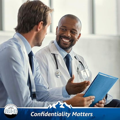 FILE-EZ Two-Pocket Folders, Light Blue, 125-Pack, Textured Paper, Letter Size (EZ-32420)