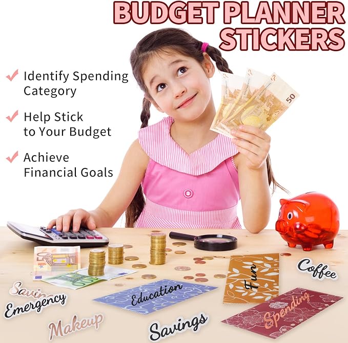 80 Cash Envelope Label Stickers - Black Bold Budget Binder List Labels for Monthly Finance Planner & A6 Cash Binder, Budgeting Category Clear Stickers for Budget Wallet, Money Coupon Organizer