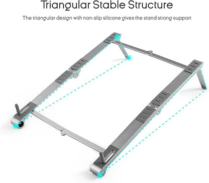 Magic X1, Mini 3-in-1 Multi-Function Laptop Stand, Pocket Size Adjustable Stand, fit Your Phone, Tablet, and Laptop(16'' and Below), Multi Angles Aluminum Ergonomic Device Riser