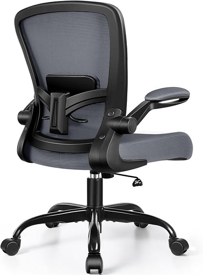 FelixKing Office Chair, Ergonomic Desk Chair Breathable Mesh Chair with Adjustable High Back Lumbar Support Flip-up Armrests, Executive Rolling Swivel Comfy Task Computer Chair for Home Office