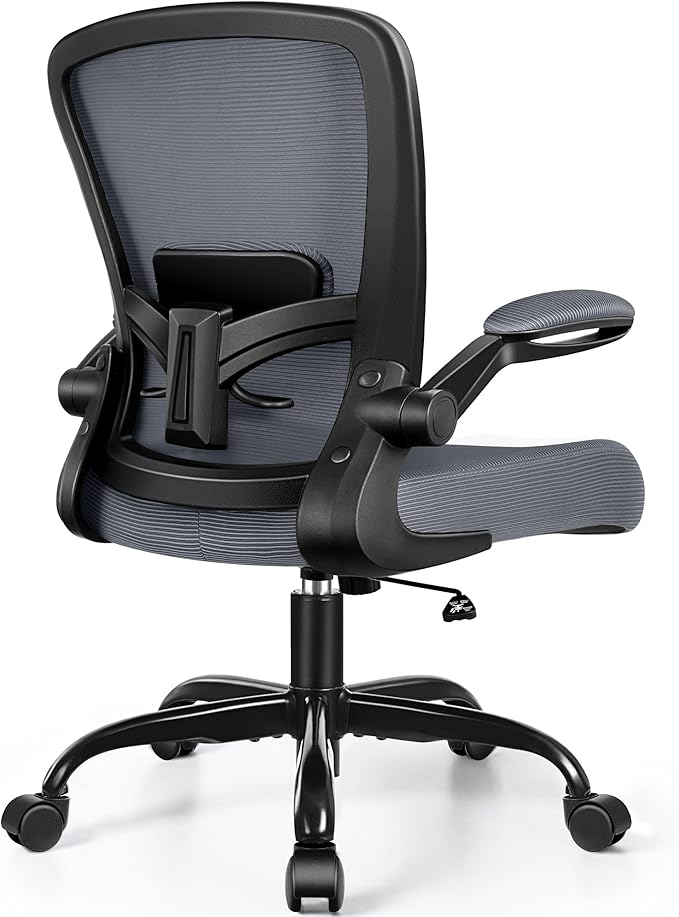 FelixKing Office Chair, Ergonomic Desk Chair Breathable Mesh Chair with Adjustable High Back Lumbar Support Flip-up Armrests, Executive Rolling Swivel Comfy Task Computer Chair for Home Office