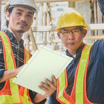 Seajan 2 Pcs Engineering Computation Pad Engineer Pad 8.5 x 11 Inches Engineering Notebook Graph Paper Notebook, 5 Squares Per Inch Evidence Engineering Pad, 100 Sheets/Pack (Green)