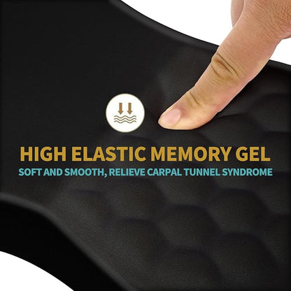 Hokafenle Ergonomic Mouse Pad Wrist Support with Massage Design, Wrist Rest Pain Relief Mousepad with Memory Foam&Non-Slip PU Base, Mouse Pads for Wireless Mouse & Desk (12x8 inch,Black)