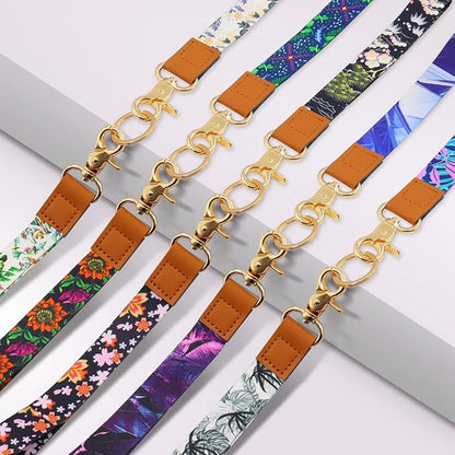 Wrist Lanyard Strap for Keys, 5 Packs Key Lanyards for Women and Men, Wrist Strap Lanyard with Key Rings, Multicolor Car Wristlet Keychain Lanyards for Teacher Kids Student