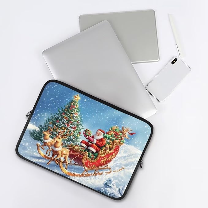 Christmas Deer Laptop Sleeve for Women 13 inch Lap Top Case Slightly Laptop Pouch with Humanize Design Computer Carrying Case Easy to Clean Laptop Accessories Reindeer Tablet Bag