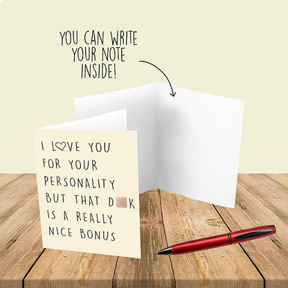 Cheerin Funny Anniversary Card with Envelope - Anniversary Card - Romantic Birthday Cards - Funny Gift for Husband or Boyfriend from Wife or Girlfriend