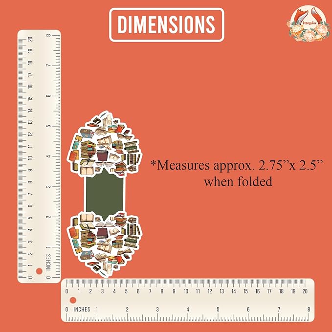 (2Pcs) Books Magnetic Bookmark Book Page Markers Gift for Reading Lover Nerd Book Addict Bookish Reader Student Teacher Office Stationery - Size 2.8"x2.4" When Folded