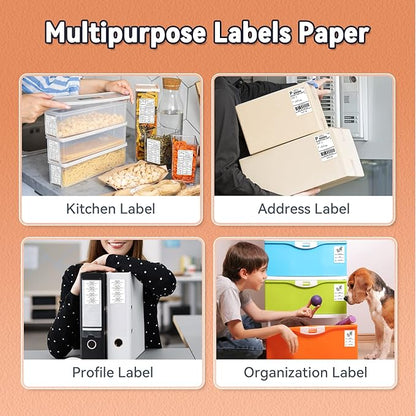 Phomemo Thermal Sticker Label Paper, Multi-Purpose Self-Adhesive Tag for M120/M110/M100/M200/M220/M150/M250 Label Maker Machine, 0.78"x0.78"(20X 20mm), 300 Labels/Roll,Black on White
