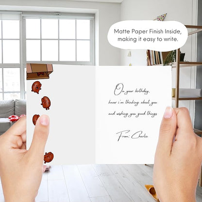 Coffee Funny Anniversary Card, Birthday Card for Him Her/Husband Boyfriend/Girlfriend Wife/Sarcastic Greeting Card (Favorite Human Bean)