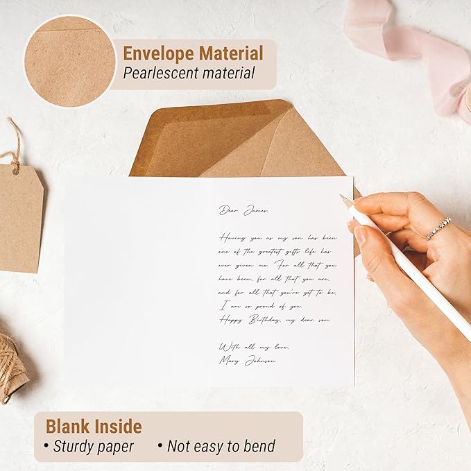 Birthday Card For Son Adult, Meaningful Gift for Son from Mom or Dad, Sentimental Greeting Cards for His Birthday, Graduation, or Any Occasion, with Kraft Envelope & Sticker