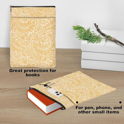 Botanical Book Sleeve, Classic Flower Book Covers for Paperbacks, Floral Book Pouch Book Protector, Book Lovers Gifts for Women Girls Freinds, Book Accessories Book Club Gifts Christmas Birthday Gifts