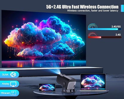 [Netflix-Licensed] Magcubic Projector with Wifi and Bluetooth,Auto Keystone Correction, Voice Asssistant,Smart Projector with Various Officially TV App Built in, HY320 NTV (Black)