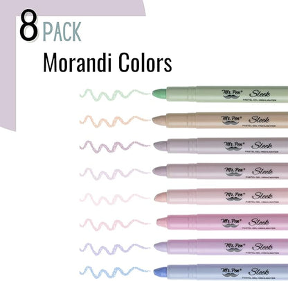 Mr. Pen- Gel highlighter, 8 Pack, Morandi Colors, Bible Highlighters Quick Dry, No Bleed, Assorted Pastel Colors, Bible Markers