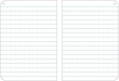 Rite In The Rain Weatherproof Mini-Stapled Notebook, 3 1/4" x 4 5/8", Blue Cover, Universal Pattern, 3 Pack (No. 271FX-M)