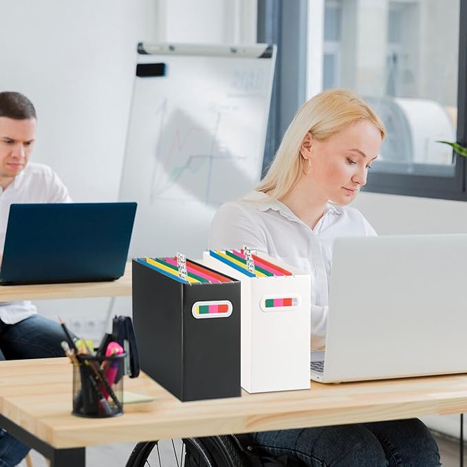 Yellow Hanging File Folders,25 Packs Letter Size File Folder,Designed for Bulky Files,Filing Cabinet,1/5 Adjustable Tabs for Office,School,Home