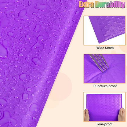 8.5x12 Inch Bubble Mailers 40 Pack, Self Seal Padded Envelopes for Small Business, Waterproof Shipping Bags, Purple
