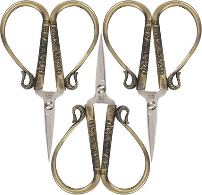 JubileeYarn Classic Chinese Small Embroidery Craft Scissors - Bronze - 3 Scissors