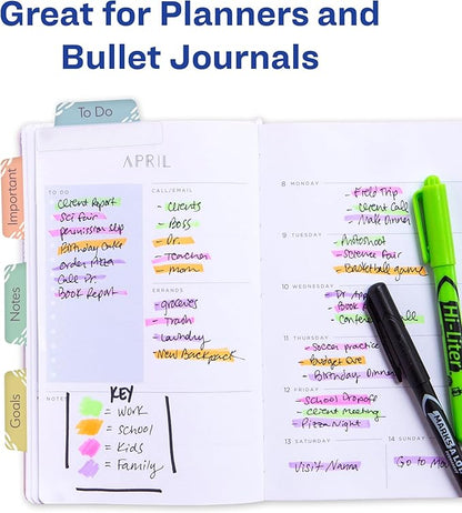 Avery Ultra Tabs Bundle, Chic Numbers 1-12 and Planner Tabs, 1" x 1.5" Mini Tabs and 2.5" x 1" Margin Tabs, 2-Side Printed, 60 Sticky Tabs (74901)