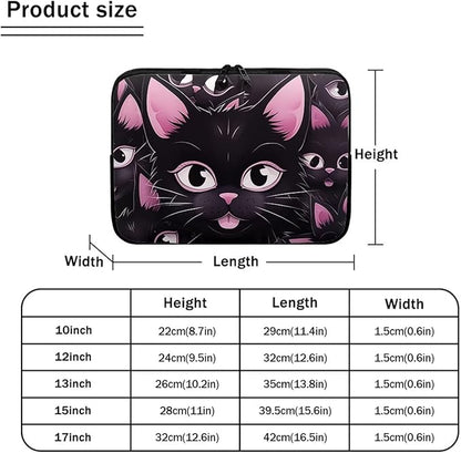 Black Cat Printed Laptop Briefcase for Women Men, Waterproof 15 Inch Laptop Bag Messenger Bag Lightweight Laptop Case for Office Business Traveling Daily Use, Gift for Father