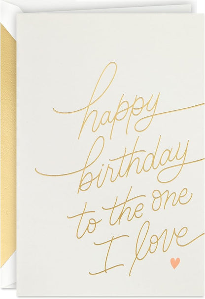 Hallmark Signature Birthday Card for Husband, Wife, Boyfriend, Girlfriend (One I Love)