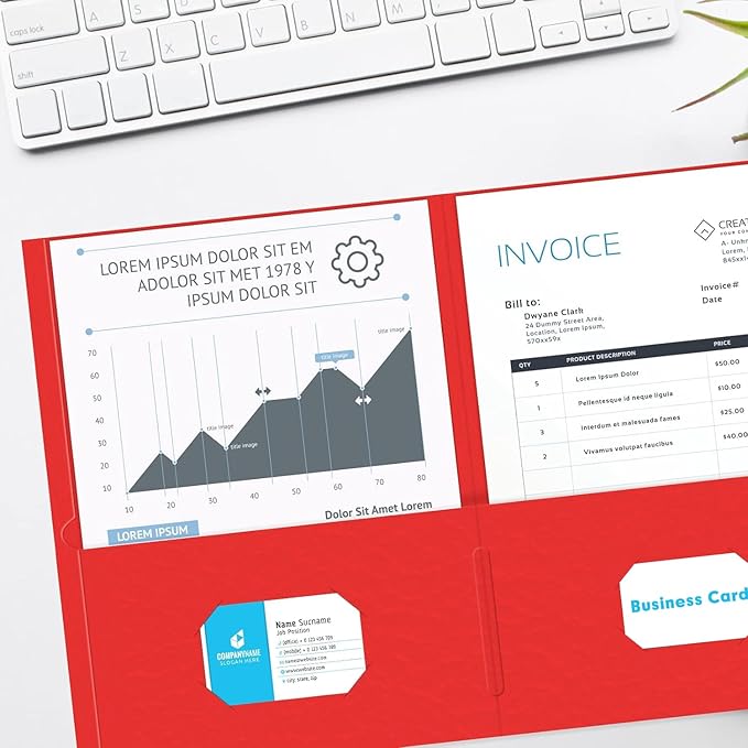 Two Pocket Folder, HERKKA 125 Pack 2 Pocket Folders with Business Card Slot, Letter Size Paper Folders Designed for Office and Classroom Use, Assorted 5 Colors