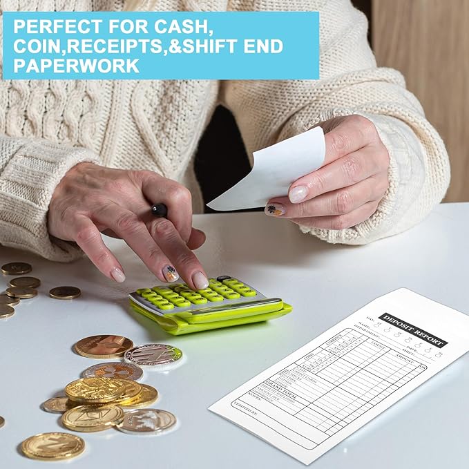 Qilery 1000 Pieces Cash Drop Envelopes Bulk Cashier Deposit Envelopes Budgeting Planning 4 1/8'' x 9 1/2'' Bank Envelopes for Cash, Small Business, Retailers Restaurants Kraft (White)