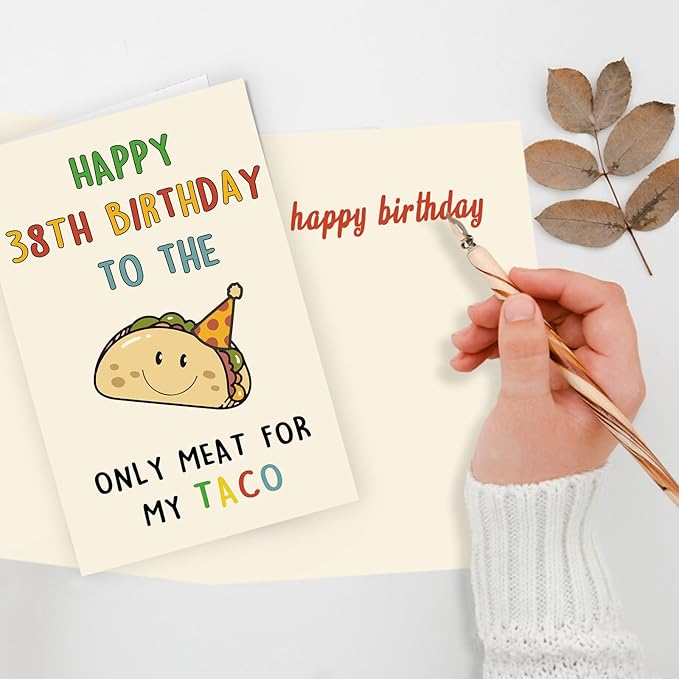 Funny 38th Birthday Gifts for Men Man, Unique 38 Years Old Birthday Decorations Gifts for Husband Boyfriend, Happy 38th Bday Card for Him, Taco 38 Mens Bday Ideas from Wife Girlfriend