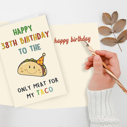 Funny 38th Birthday Gifts for Men Man, Unique 38 Years Old Birthday Decorations Gifts for Husband Boyfriend, Happy 38th Bday Card for Him, Taco 38 Mens Bday Ideas from Wife Girlfriend