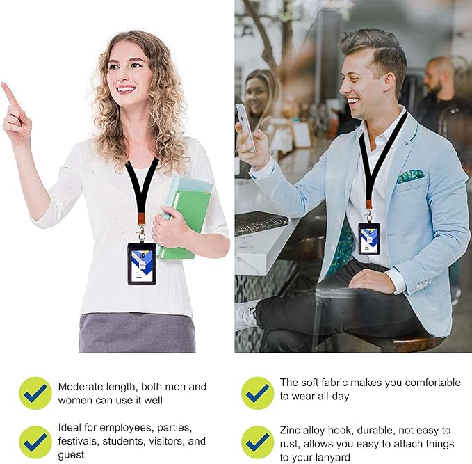 Lanyard, Long Neck Lanyard Key Lanyard, Id Badge Lanyard for Women and Men, Cute Cool Lanyard Strap for Car Keys, Card Holder, Whistle, Keychain, Wallet (Orange)