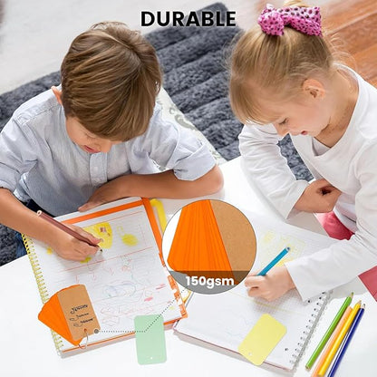 Koogel 2.2×3.5" Ring Flashcards 300ct | 6-Color Study System | Dorm to Office Essentials | Commute-Ready Portable Cards