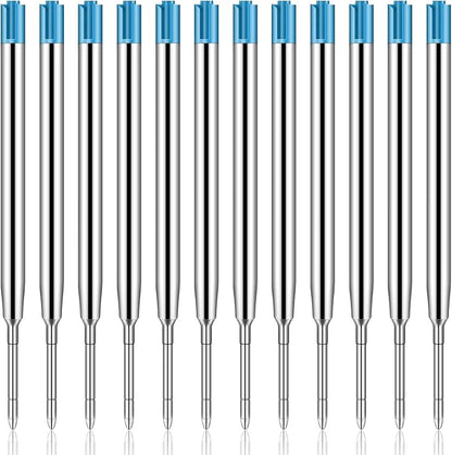 12 Pieces Pen Refills Blue Ink 1.0mm Medium Point Metal Ballpoint Refill Smooth Writing Pen Refills Replacement Refills for Retractable Ballpoint Pen School Office Supplies (Blue)