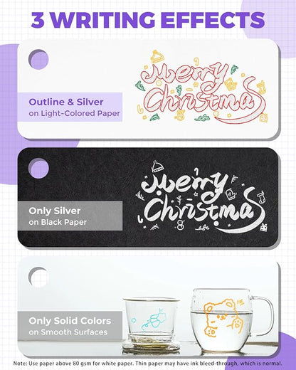 JusArt Outline Markers 18 Colors, Double Line Glitter Markers for Greeting Card Art Crafts, Girls Teens Stocking Stuffers Shimmer Markers, Metallic Sparkle Markers Painting Drawing Supplies