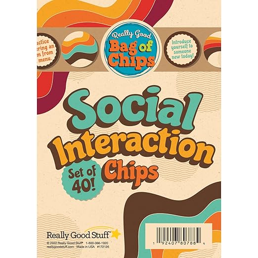 Really Good Stuff Classroom Social Interaction Chips – Set of 40 – Practice Social Skills & Communication with Others –Encourage Confidence – Social-Emotional Learning – SEL for the Home and Classroom