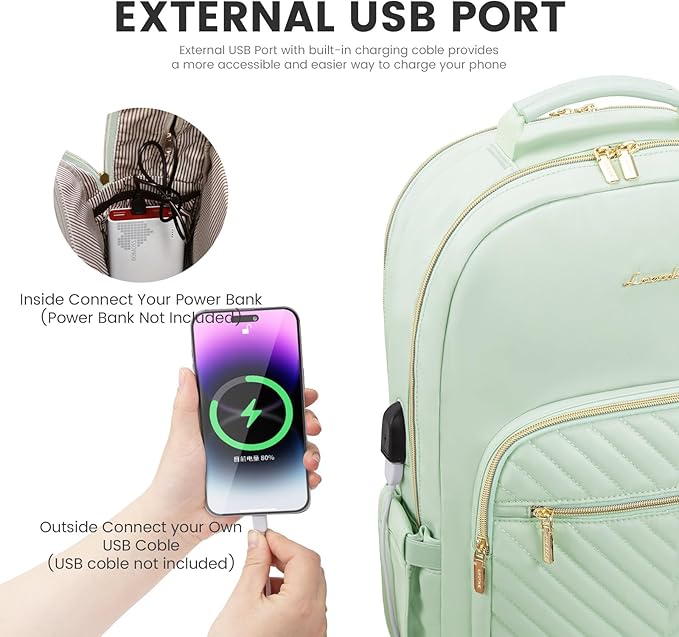 LOVEVOOK Laptop Backpack for Women 15.6 inch,Cute Womens Travel Backpack Purse,Professional Laptop Computer Bag,Waterproof Work Business College Teacher Bags Carry on Backpack with USB Port,Cyan Green