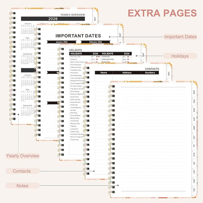 2026 Planner, Weekly and Monthly Academic Planner Calendar (JAN.2026 - DEC.2026), Planning Agenda Book, for Office Desk Accessories and School Supplies, A5(6.3" x 8.5")