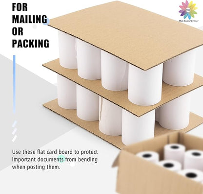 Mat Board Center, 25 Pack 16x20 Brown Cardboard Sheet, 1/8 inch Thick, Flat Corrugated Cardboard Inserts for Packing, Shipping, Mailing, Cardboard Backing, Art Craft Card Board