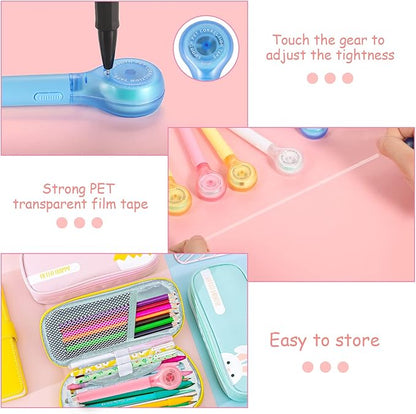 BESARME 12 Pieces White Out Tape Pen, Cute Whiteout Correction Tape Pen Colorful Correction Tape Correction Writing Tape for Note School Office Supplies, 1/5 X 236 Inch