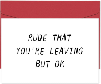 Heollaok Funny Coworker Leaving Card for Her Him, Rude Going Away Card for Women Men, Humor Farewell Card for Co-worker, New Job Card for Friend, Colleague Card for Working Partner