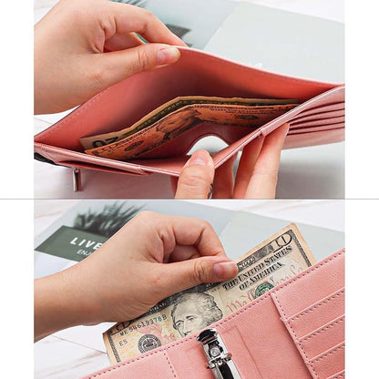 Mogoostry A7 Binder Cover Savings Binder Wallet Leather Binder Folder 6-Ring Refillable Notebook Binder Planner Cover Hardcover Budget Binder Organizer (Pink)