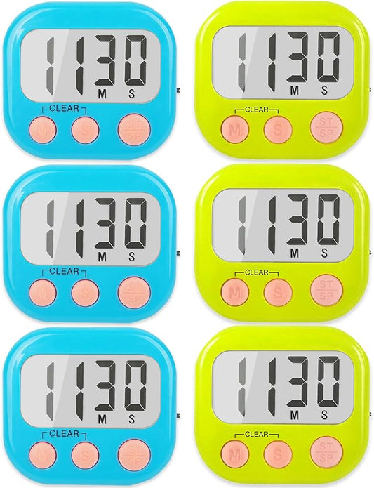 Classroom Timers for Teachers Kids Large Magnetic Digital Timer 6 Pack Blue Green